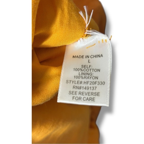 HYGVE Chic Sleeveless Crochet Trim Mustard Adjustable Straps Tie-Front Romper - Picture 13 of 16